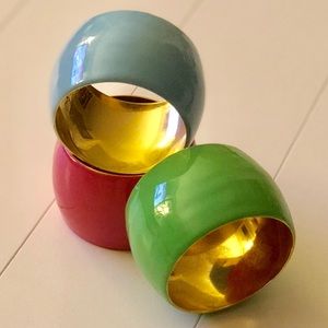 Set of 3 wide enamel bracelets